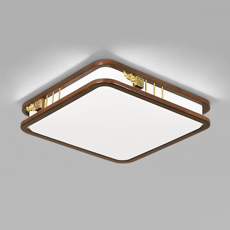 Geometric Flush Mount Fixture Modern Wood Flush Light for Living Room