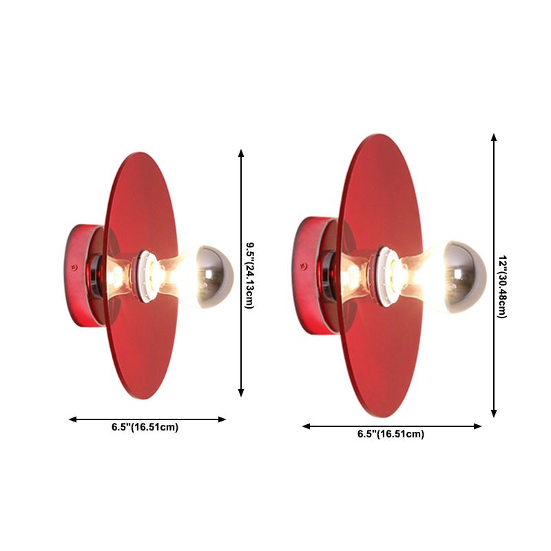 Round Wall Lighting Fixtures Modern Style Metal 1 Light Wall Lighting