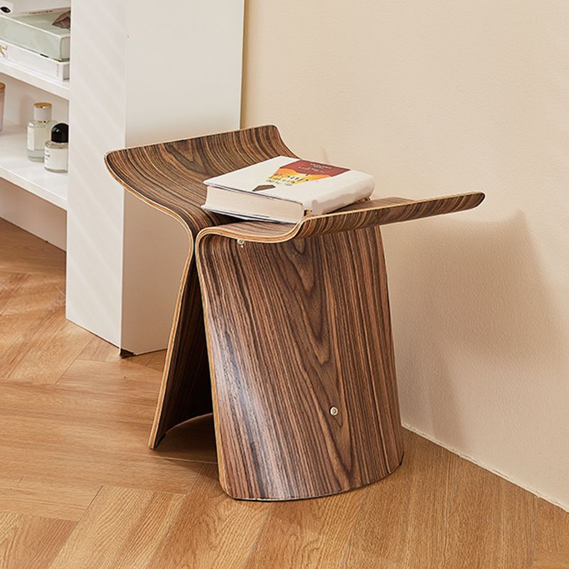15.7" Tall Trestle End Table Scandinavian Solid Wood Side Table