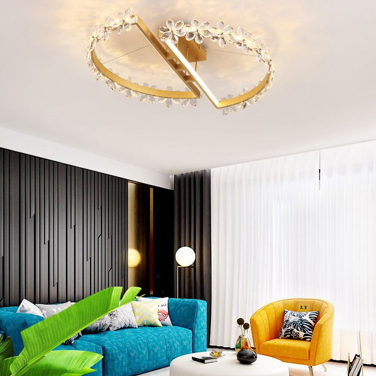 Flush Mount Techo de techo de mono Iluminación de cristal Foyer Hotel Light