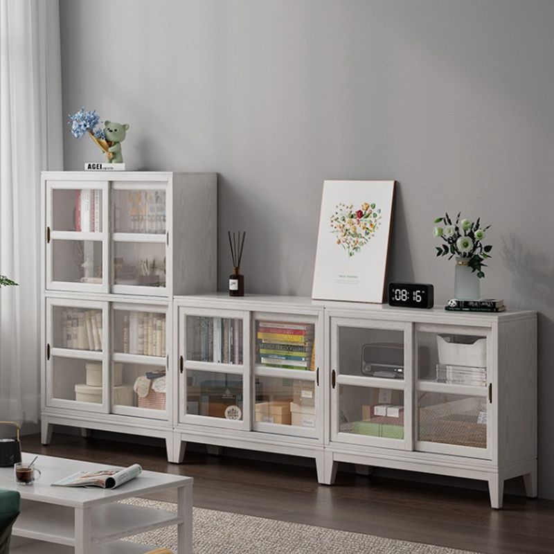 Closed Back Standard Bookshelf Wooden White Contemporary Bookcase