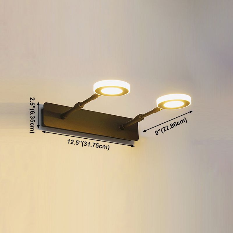 Modern Simple Mirror Lamp Fixture LED Round Makeup Mirror Lamp for Bathroom Toilet