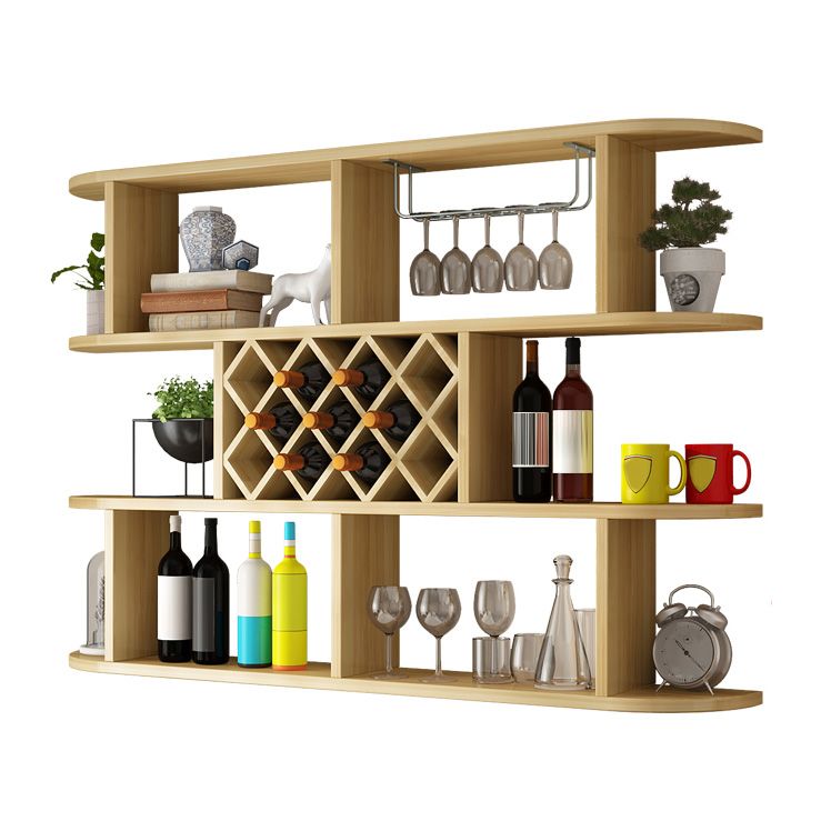 Wine Holder Rack Modern Wall Mounted Manufactured Wood for Kitchen