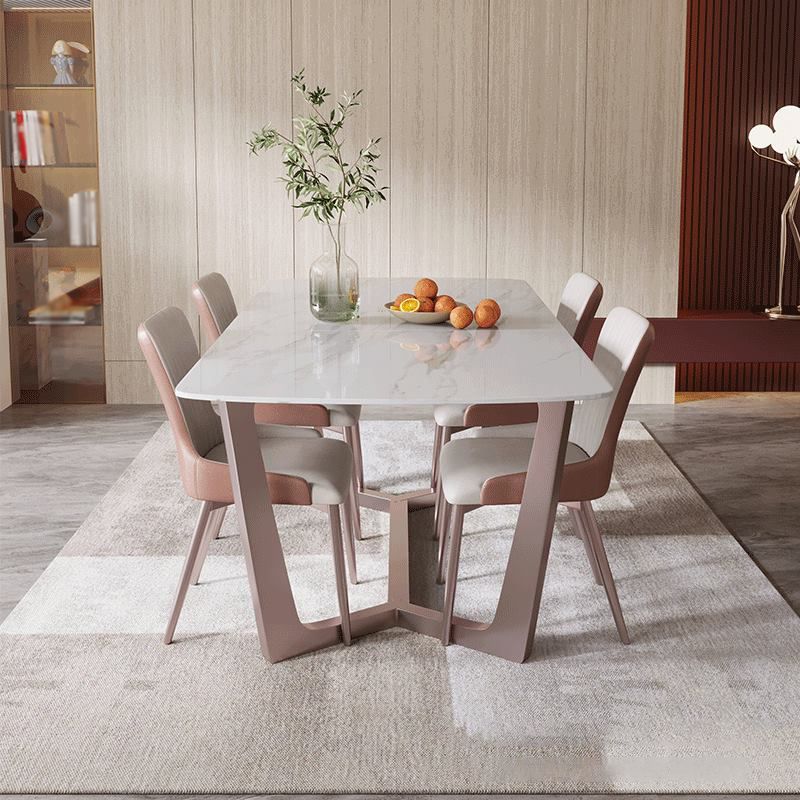 Nordic Sintered Stone Dining Set Rectangle 1/2/5/6/7 Pieces Dining Table with Chairs