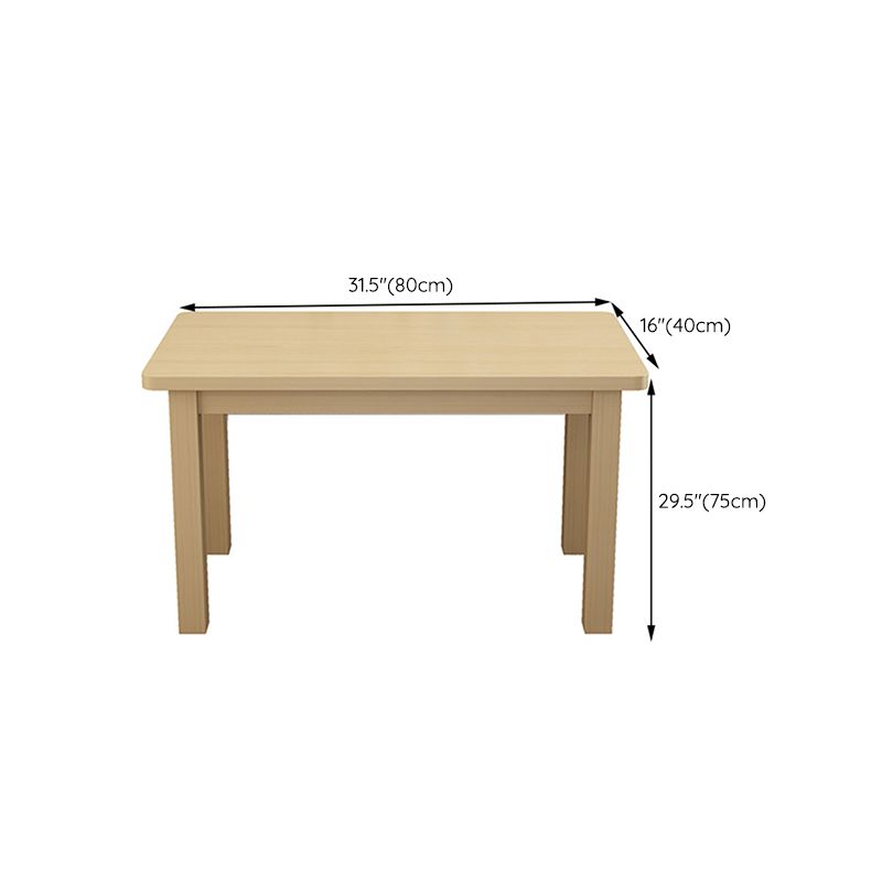 Contemporary Solid Wood Rectangular Dining Table with 4 Legs