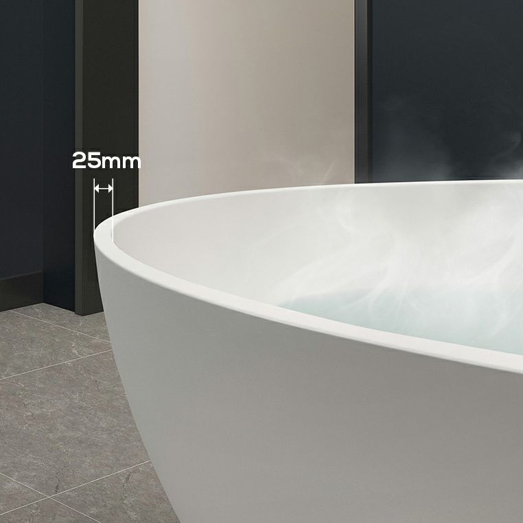 Freestanding Soaking Bath Antique Finish Oval Modern Bathtub (Faucet not Included)