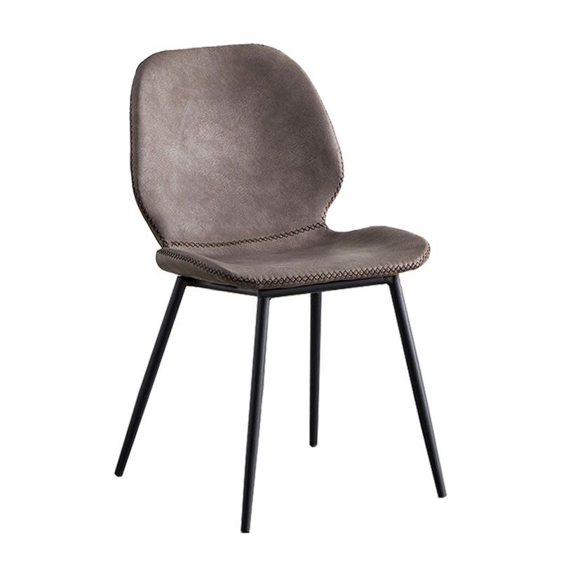 Sillas de comedor de metal contemporáneo, sillas laterales sin brazos con respaldo lateral para cocina