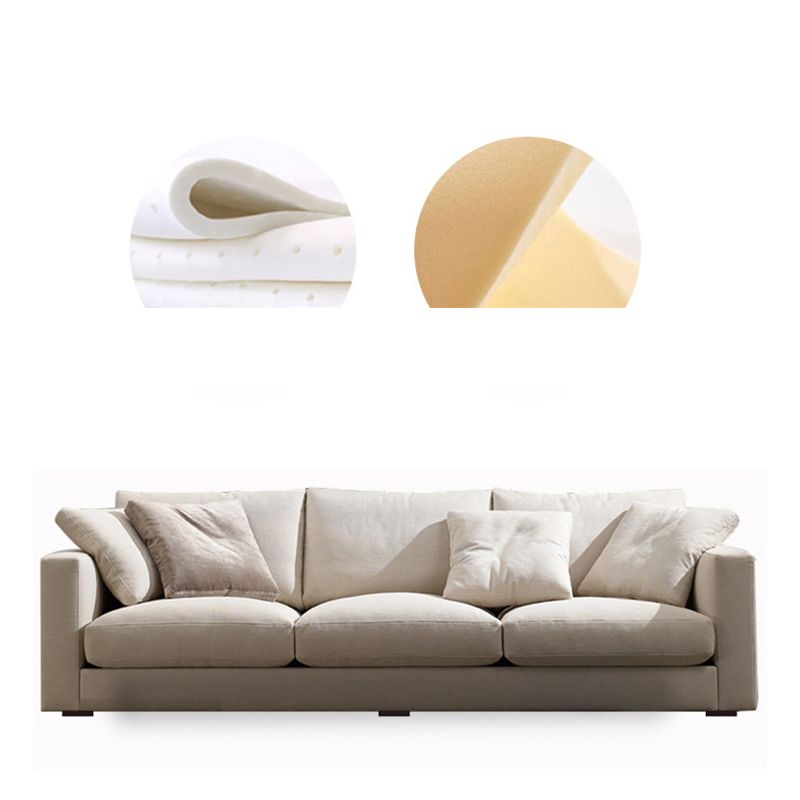 Contemporary Cushions Standard Sofa Fabric Tuxedo Arm Sofa with Pillows