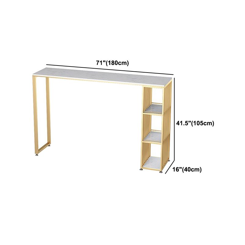 Glam Marble 1/2/3 Pieces Counter Height Set Rectangle Indoor Counter Set with Storage