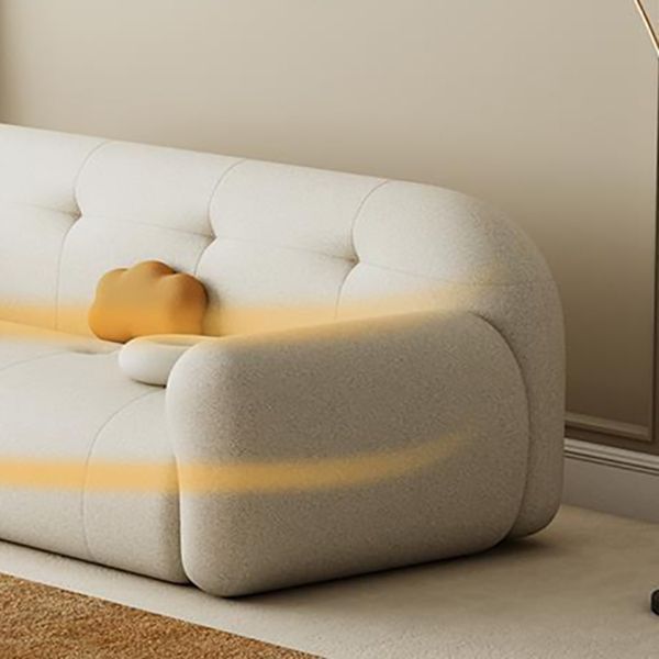 Modern Solid Color Settee Stationary Leather Sofa for Living Room