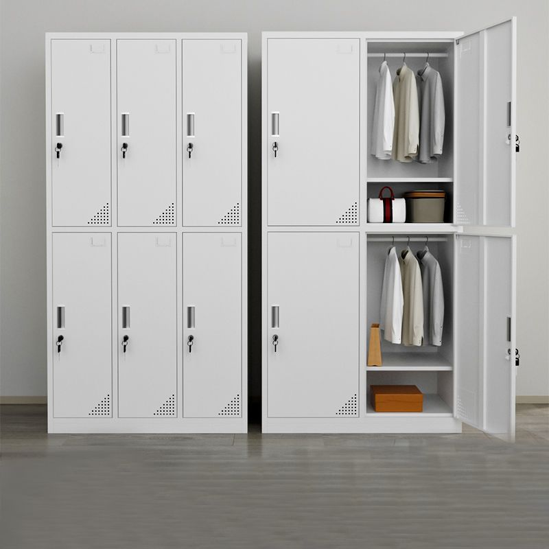 Steel White Storage Cabinet with Hinged Door Modern Cabinet for Bathroom