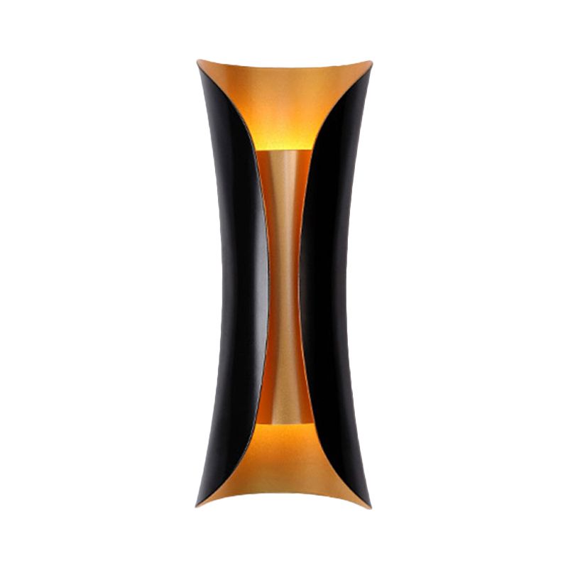 Modern Curl Sconce Light 13"/21"/30" Height 2 Lights Metallic Indoor Wall Lighting in Black