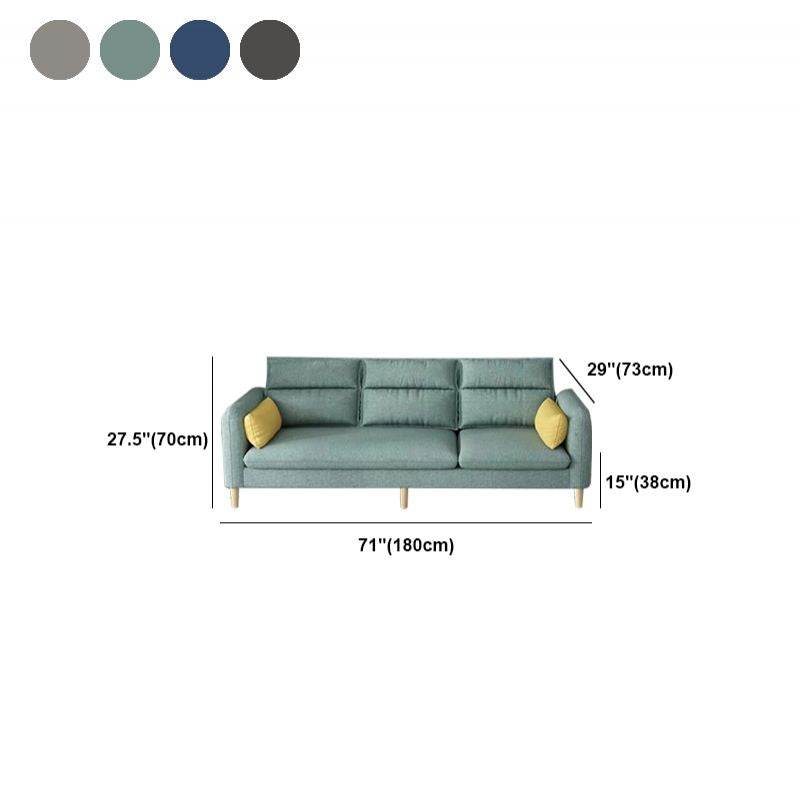 3/4 Seater 27.5"H Linen Solid Color Square Arm Sofa for Living Room