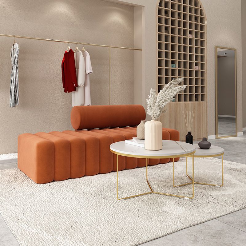 16.92" H Velvet Armless Sofa Statement Modern Sofa for Living Room