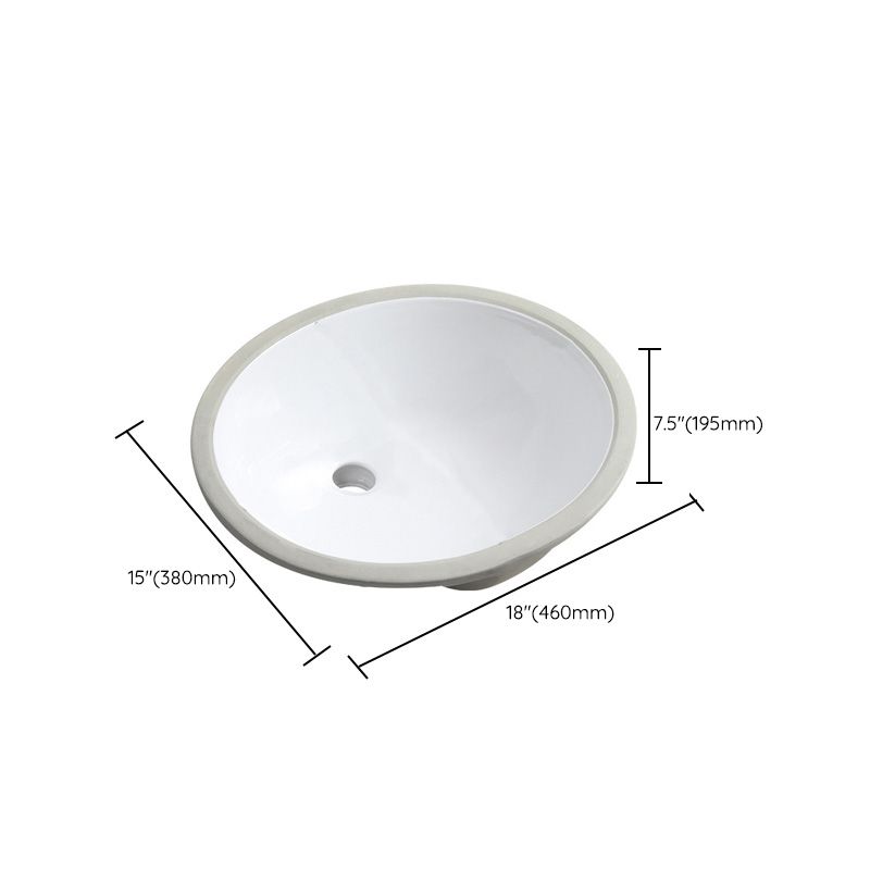 Contemporary Round Wash Stand Ceramic Undermount Bathroom Sink