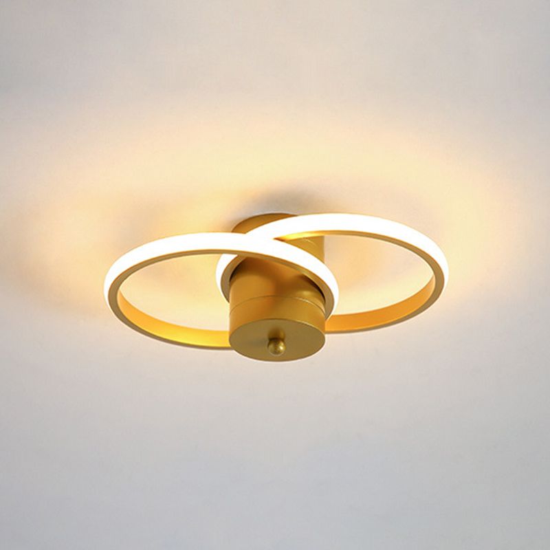 Acryl Dual Loop Flush Light Fixture Modern LED Gold Flush Mount Plafond Lamp voor Corridor
