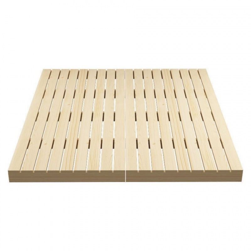 Modern Platform Bed Frame Solid Wood Platform Bed Pine Wood in Natural