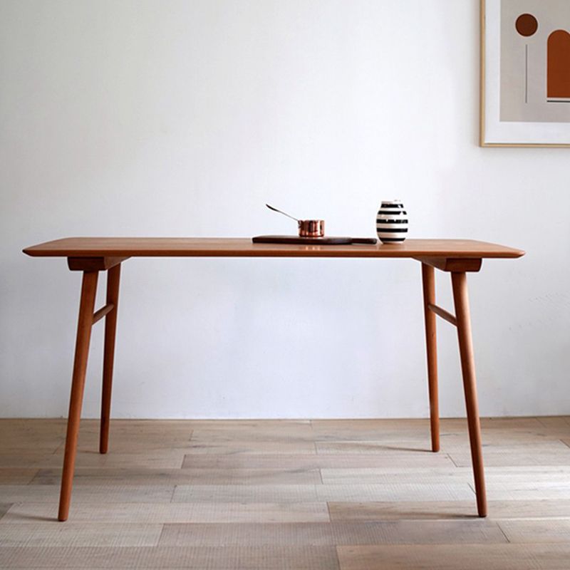 Mesa de comedor rectangular colección de comedor de madera sólida estilo sencillo con 4 pies