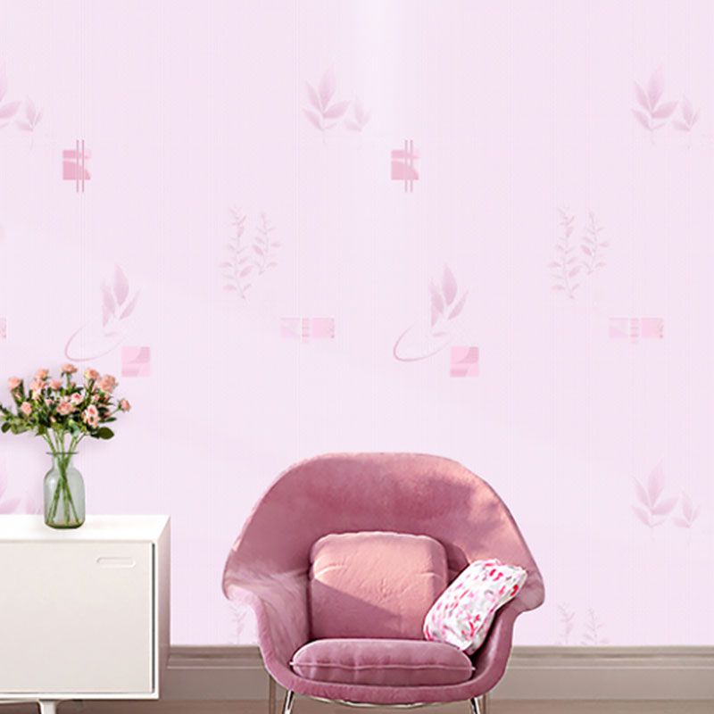 Decorative Grass and Flower Wallpaper Non-Woven Material Nordic Wall Art for Guest Room