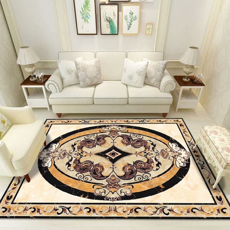 Glam Marble Surface Print Rug Funky Polyester Area Carpet Anti-Slip Backing Rug for Living Room