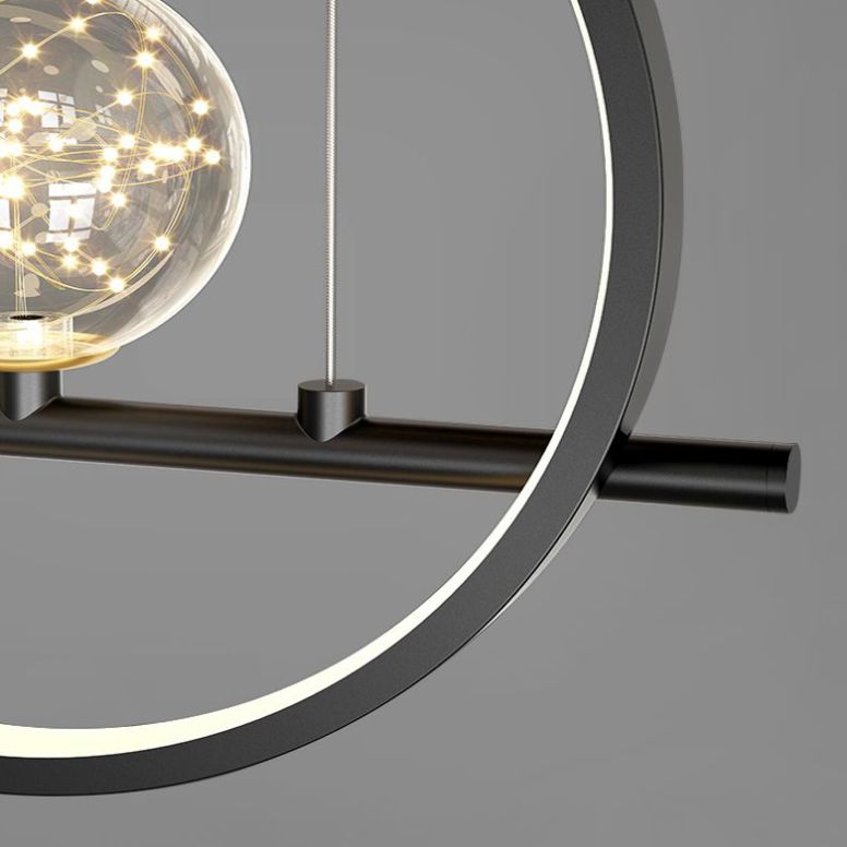 Luz colgante de isla lineal LED de aluminio en moderna luz de techo de hierro forjado de estilo nórdico con sombra de silicona