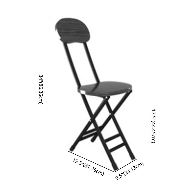 Contemporary Style Traditional Height Dining Set with Black Folding Table and Chairs