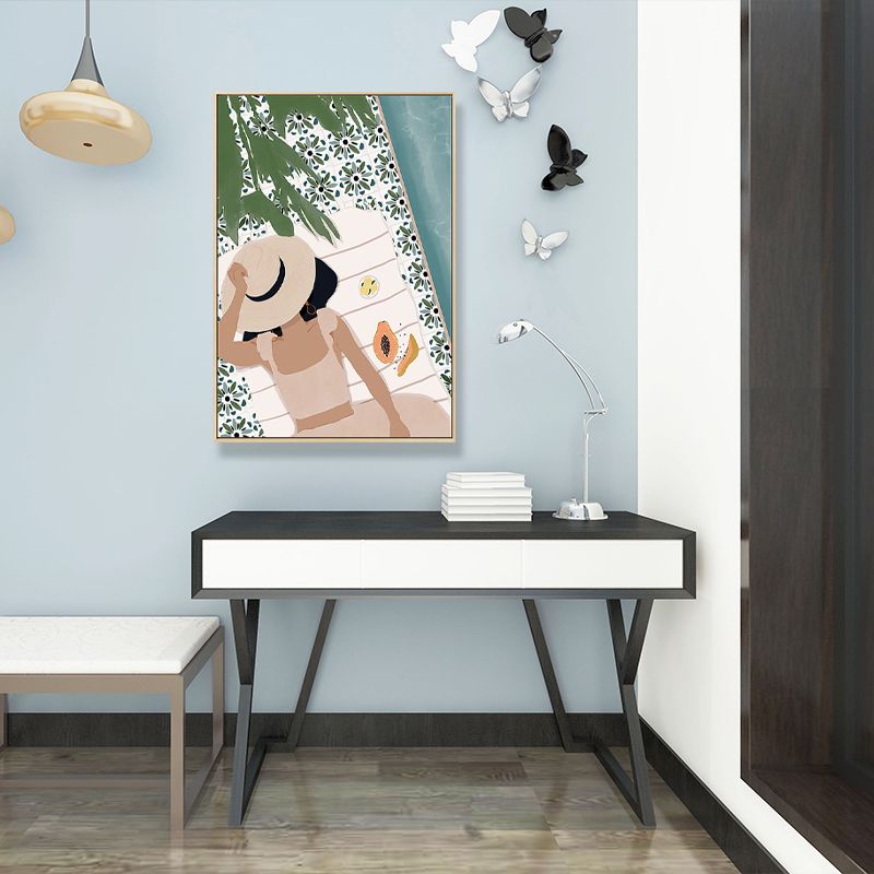 Carefree Girl Wall Decor for Living Room in Pastel Color, Multiple Sizes Available