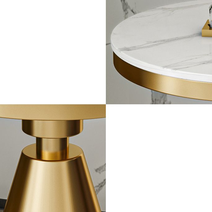 Mesa de comedor de piedra sinterizada de estilo moderno con base de pedestal