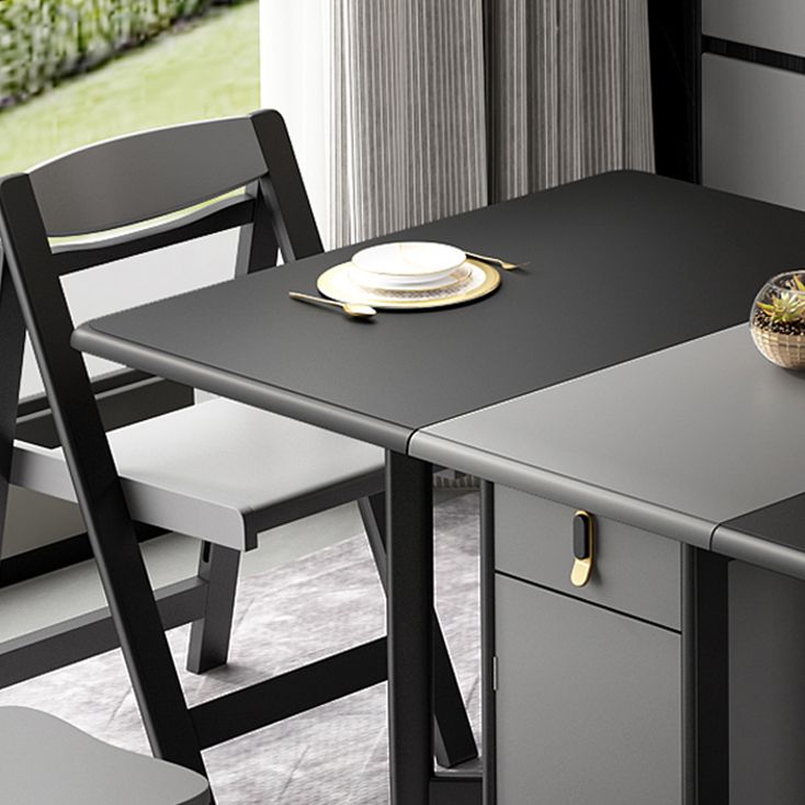 Mid-Century Modern Dining Table Rubberwood Solid Wood Table with Black Ash Solid Wood Base