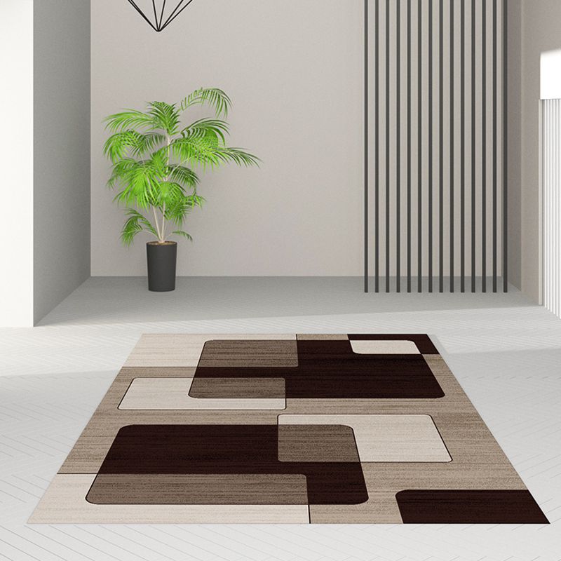 Navy Nordic Carpet Polyester Graphic Carpet Non-Slip Backing Carpet for Living Room