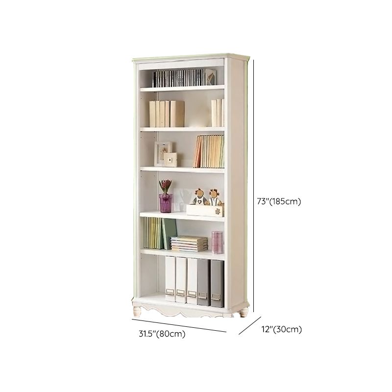 White Wooden Bookshelf Standard Shelves Included Closed Back Bookcase