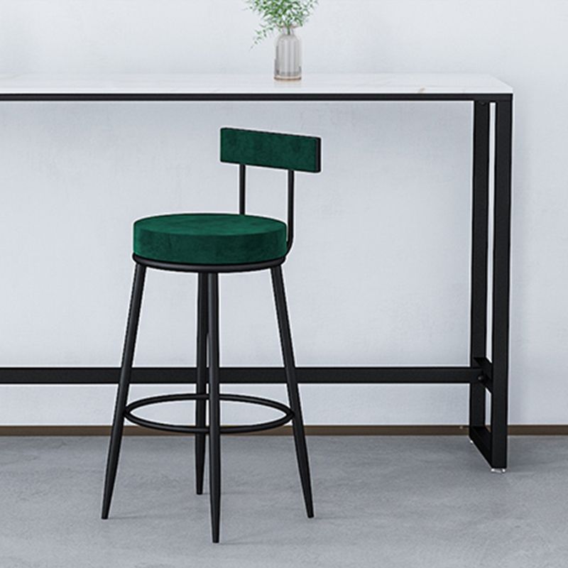 Contemporary Style Upholstered Counter Stool Bar-height Bar Stool with Metal Legs
