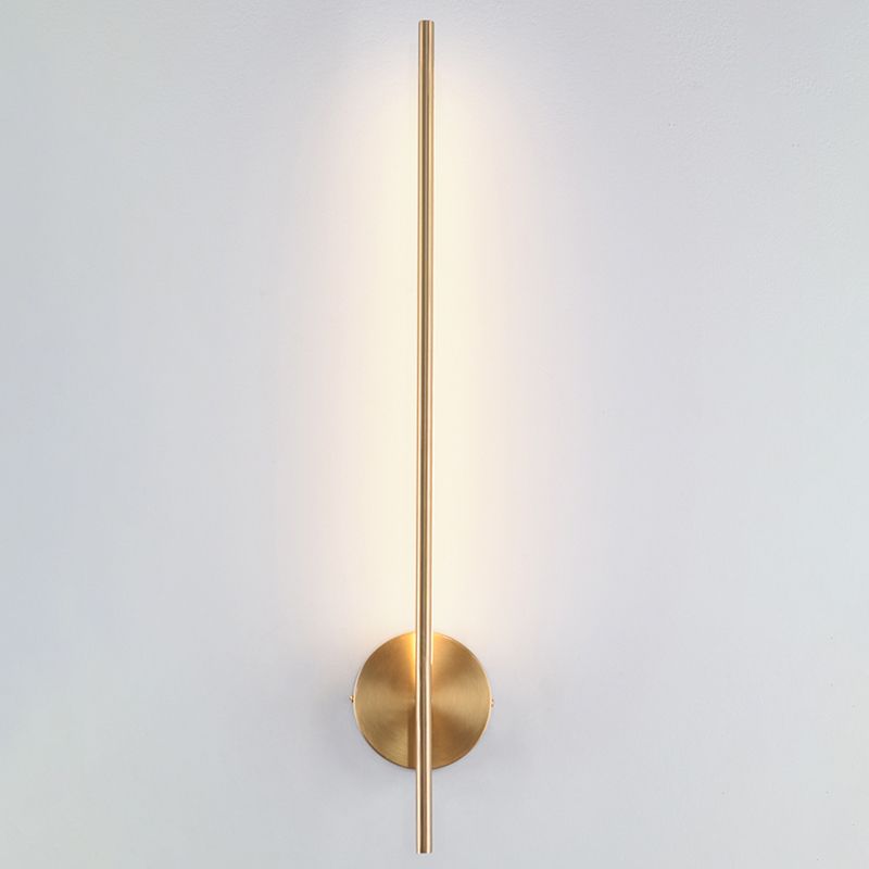 Linear Shade Metal Wall Sconce Modern Style Single Light Wall Lighting Fixtures in Brass