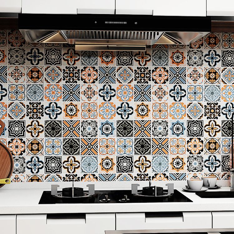 Spanish Pattern Singular Tile Water Resistant Peel & Stick Tile for Backsplash Wall