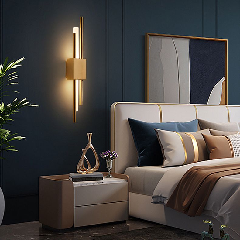 Zeitgenössische Metallwandbeleuchtung 1 Licht lineares Leuchten für Schlafzimmer