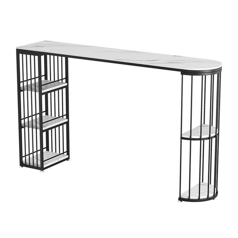 Modern 1/3 Pieces Bar Table Set Stone Counter Table with High Stools for Milk Tea Shop