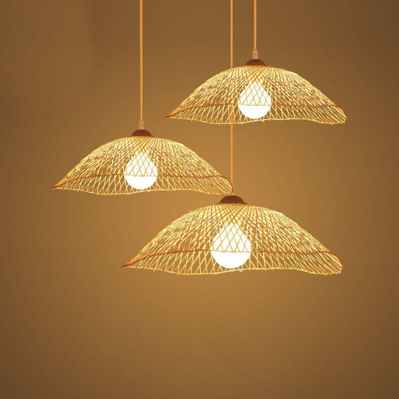 Bamboo Hanging Light Modern Pendent Lighting Fixture for Dining Room