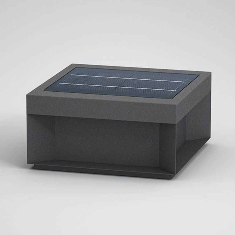 Modern Simple Outdoor Light Geometry Shape Solar Energy Pillar Lamp for Doorway
