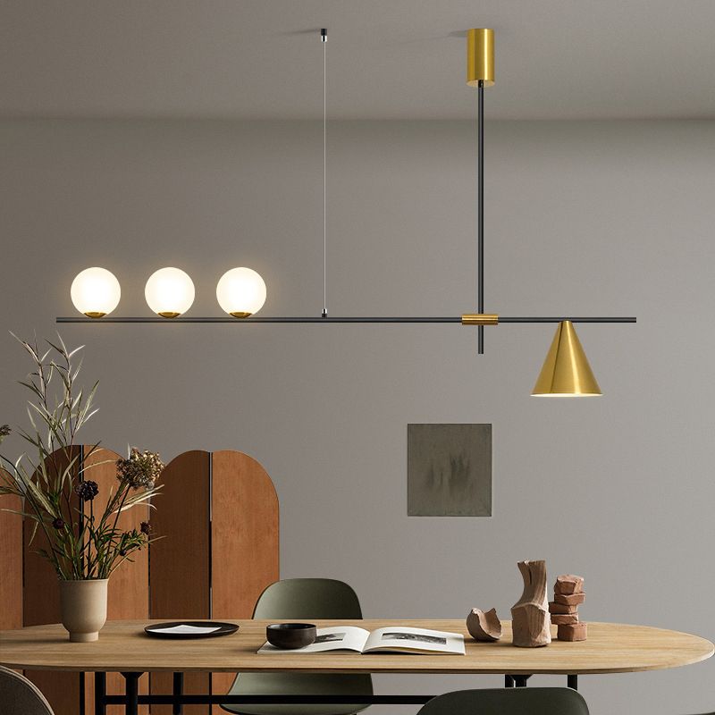 3/4/5-Light Modern Golden Ceiling Light Metal Unique Shaded Kitchen Island Lighting
