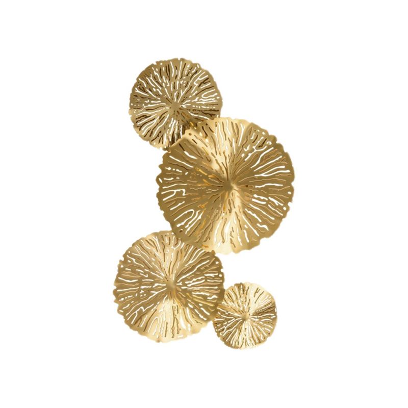 Luz de latón nórdica Luz de loto Forma de la hoja de múltiples luces de pared de luz en oro