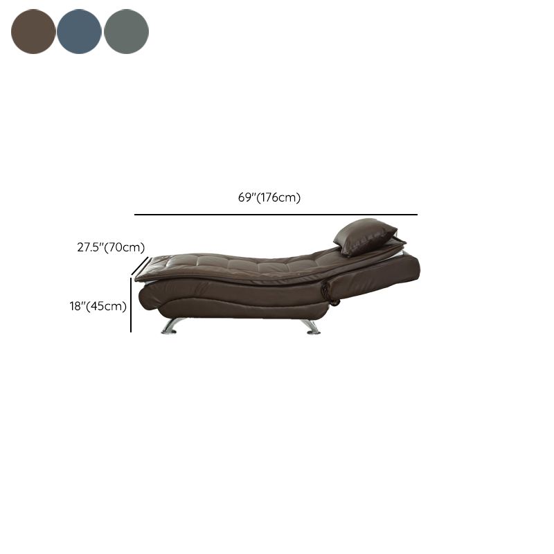 Contemporary Armless Accent Chair Faux Leather Reclining Chaise