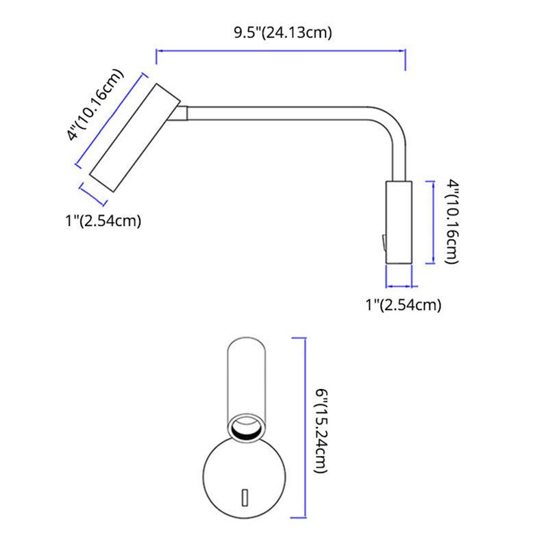 Nordische Einfachheit LED -Nachtlampe Zylindrisch Spotlight Designwinkel Verstellbarer Lampen für Schlafzimmer