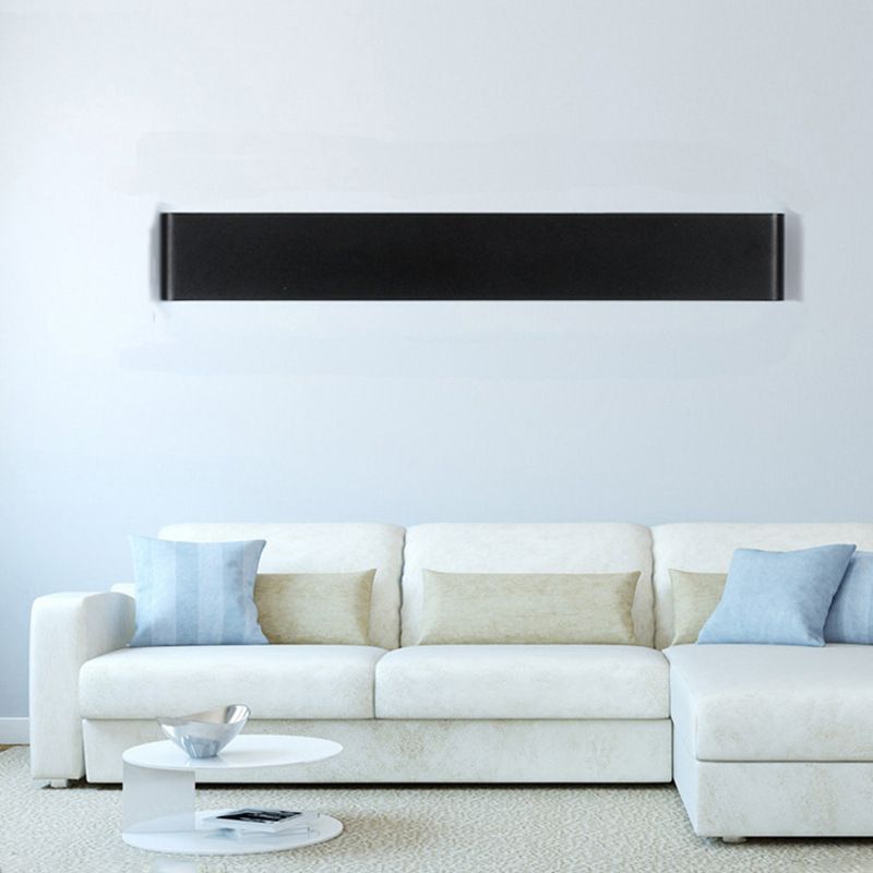 MODERNE SEMPLE SIMPLE RECTANGULAIRE LIGNE CHAPE MUR MONDE ALUMINUM 1 Appliques légères pour le devant du miroir.