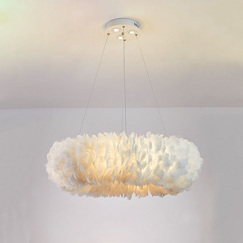 Moderne stijl veer kroonluchter hanglampje slaapkamer woonkamer plafond hangend licht