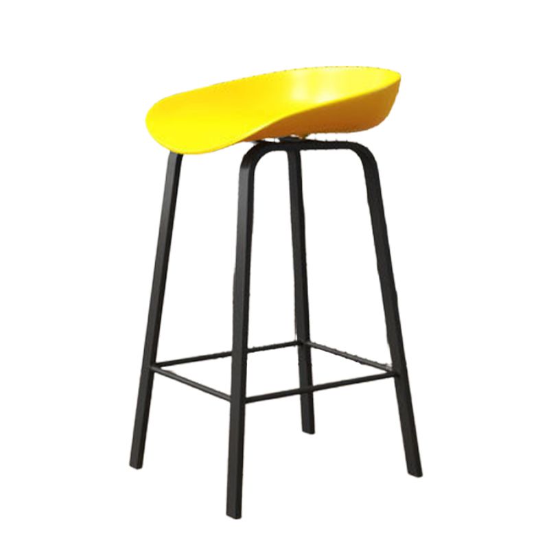 Modern Backrest Counter Stool Iron Bar Stool with Acrylic Seat and Pedal for Milk Tea Shop