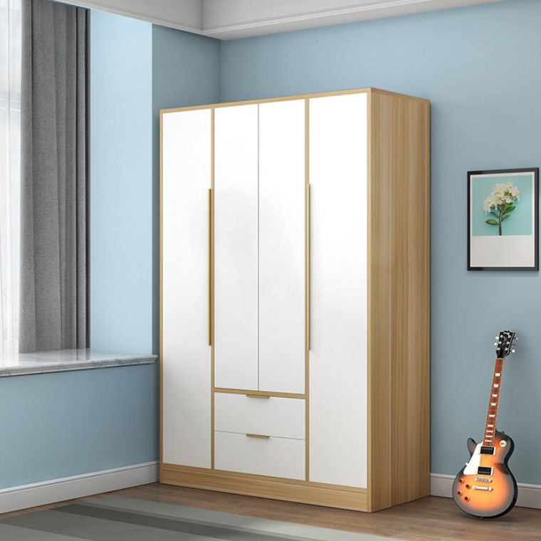 Solid Wood with Drawer with Shelves with Garment Rod Wardrobe Armoire