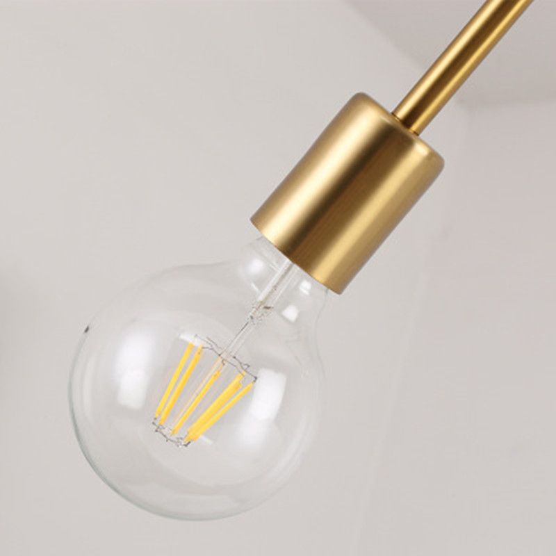 Oro 6 luce molecolare lampadario illuminazione moderna sfera vetro sospeso a sospensione per soggiorno