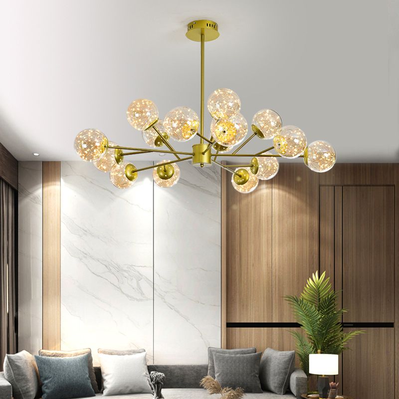 Glass Ball Shape Hanging Ceiling Light Modern Multi-Lights Hanging Light