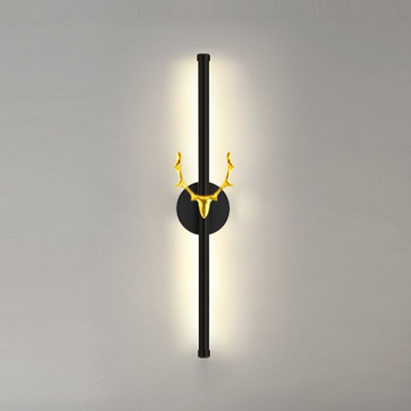 Minimalist Aluminum Wall Light Black Straight LED Wall Sconce for Living Room