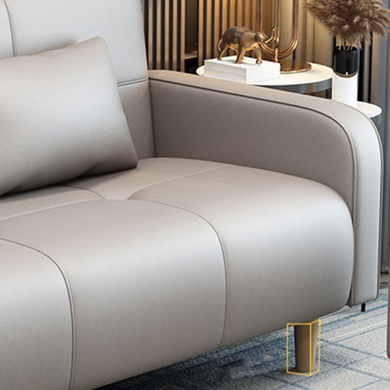 Modern Square Arm Standard Sofa Bed Dual Purpose Sofa with Bolster Pillows for Living Room